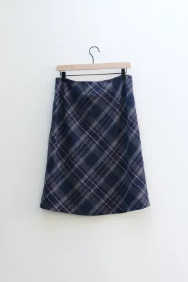 GAP 90s Plaid Knee-Length Skirt, Navy Pink Gray, Grunge, US Size 10