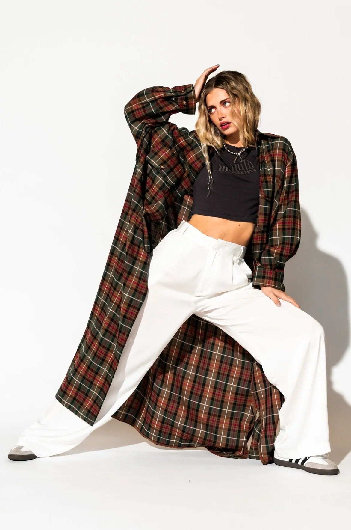 Grunge Goddess Flannel in Edgy Plaid