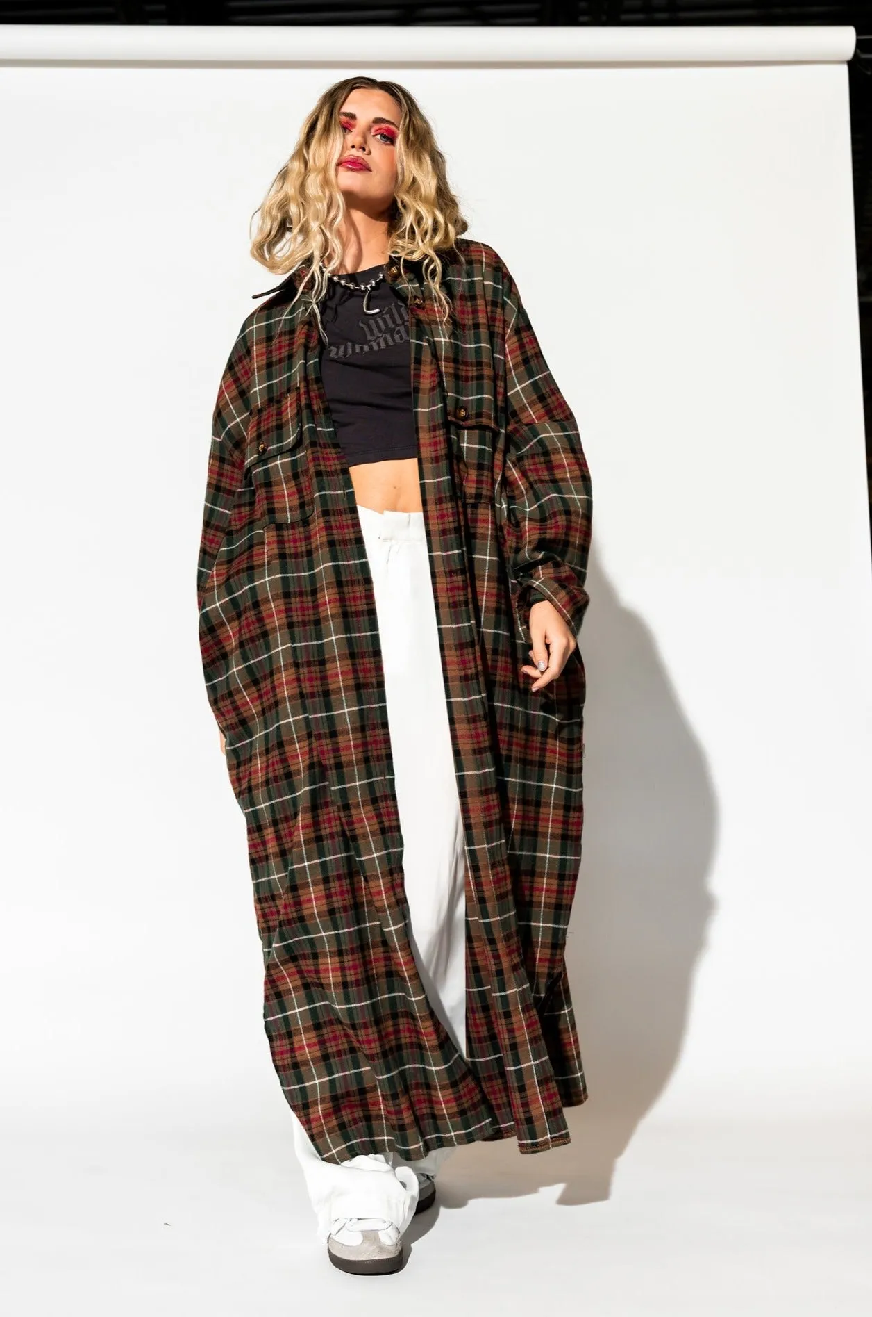 Grunge Goddess Flannel in Edgy Plaid