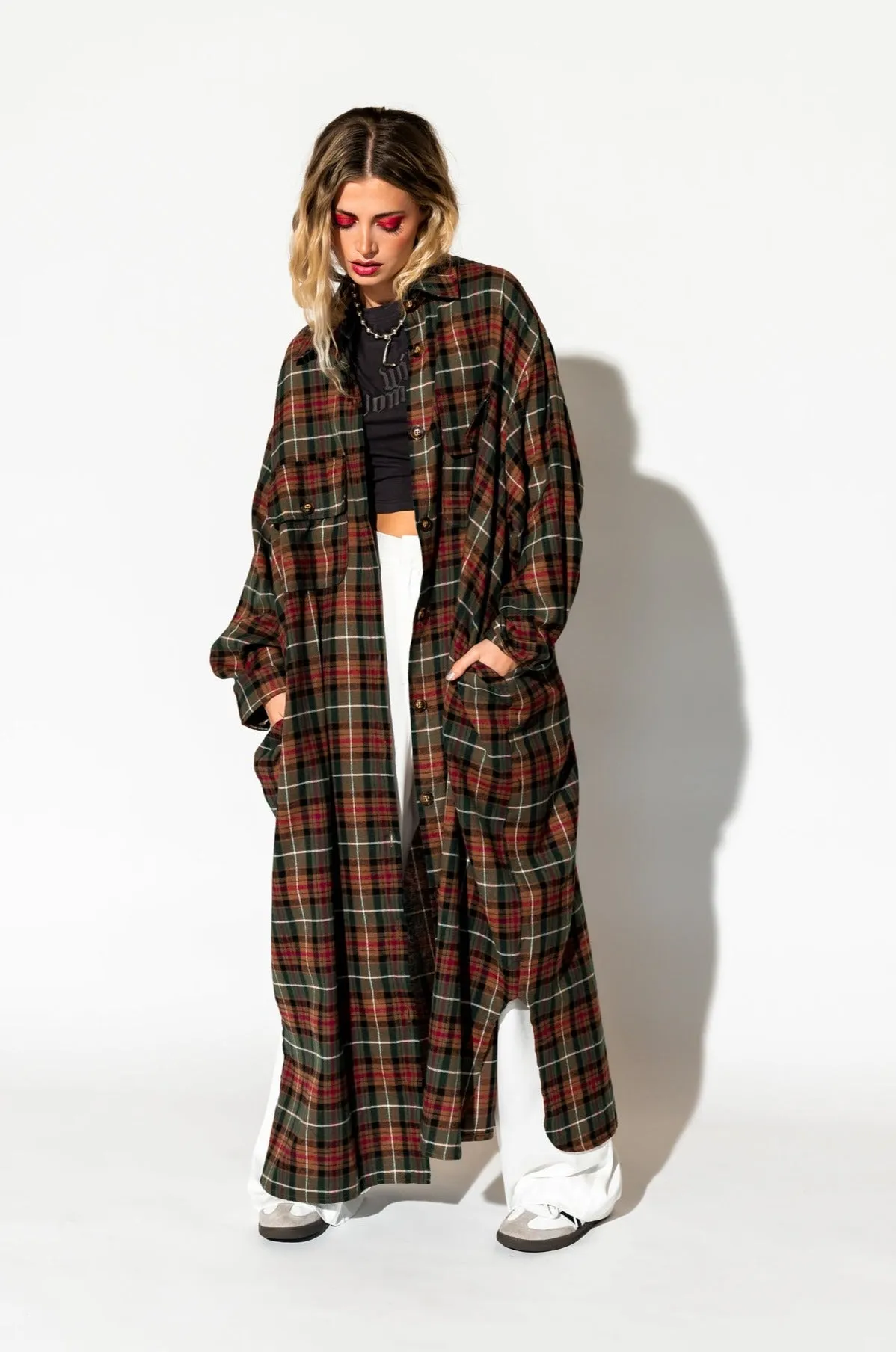 Grunge Goddess Flannel in Edgy Plaid