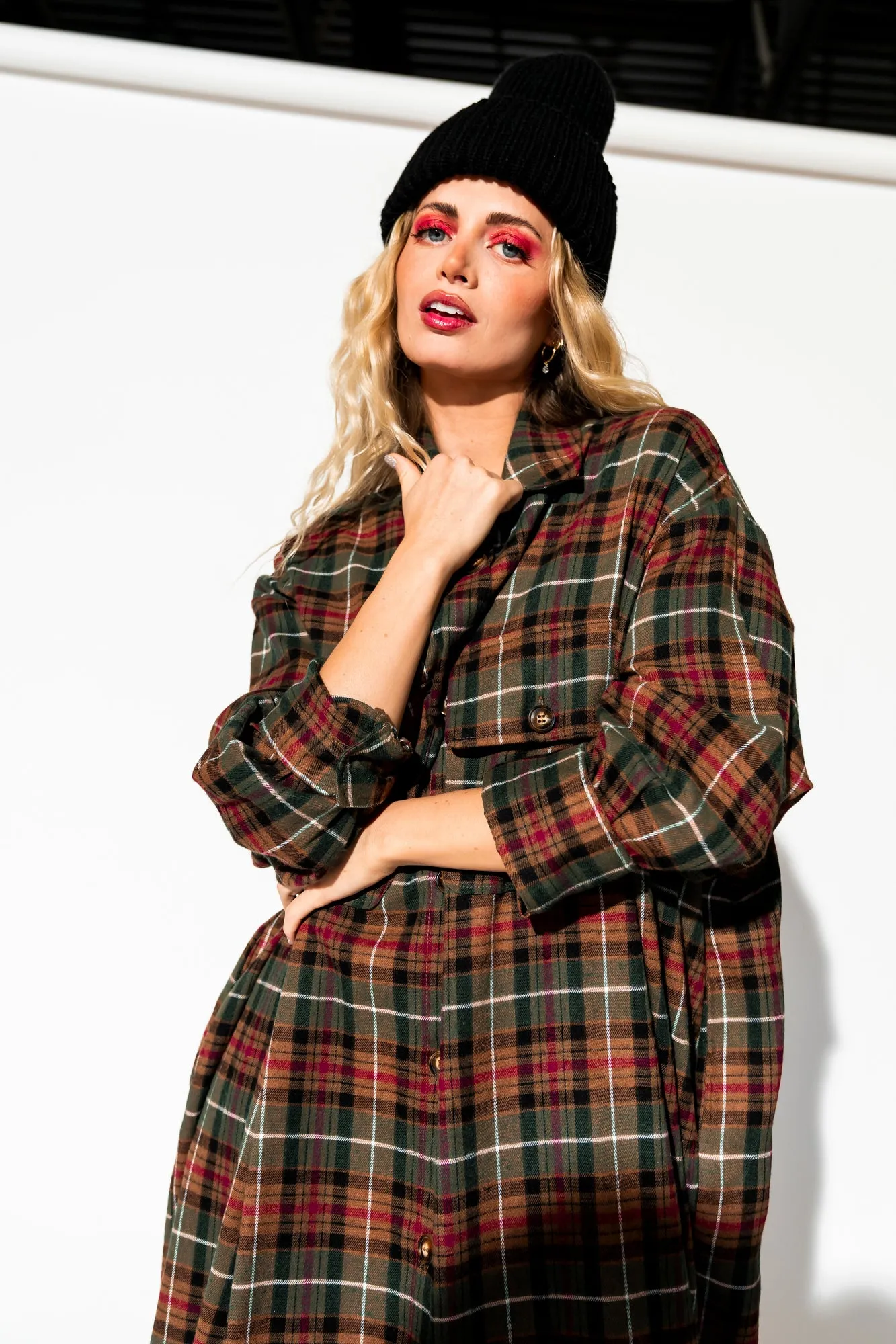 Grunge Goddess Flannel in Edgy Plaid