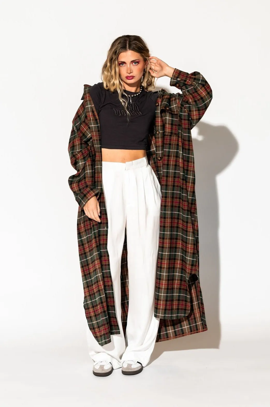 Grunge Goddess Flannel in Edgy Plaid