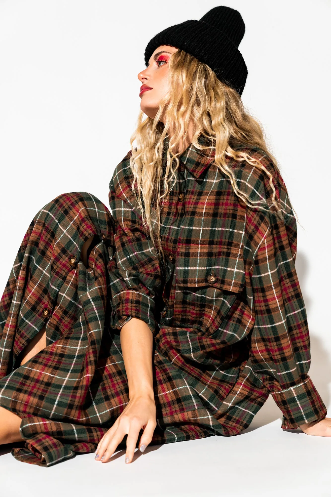 Grunge Goddess Flannel in Edgy Plaid