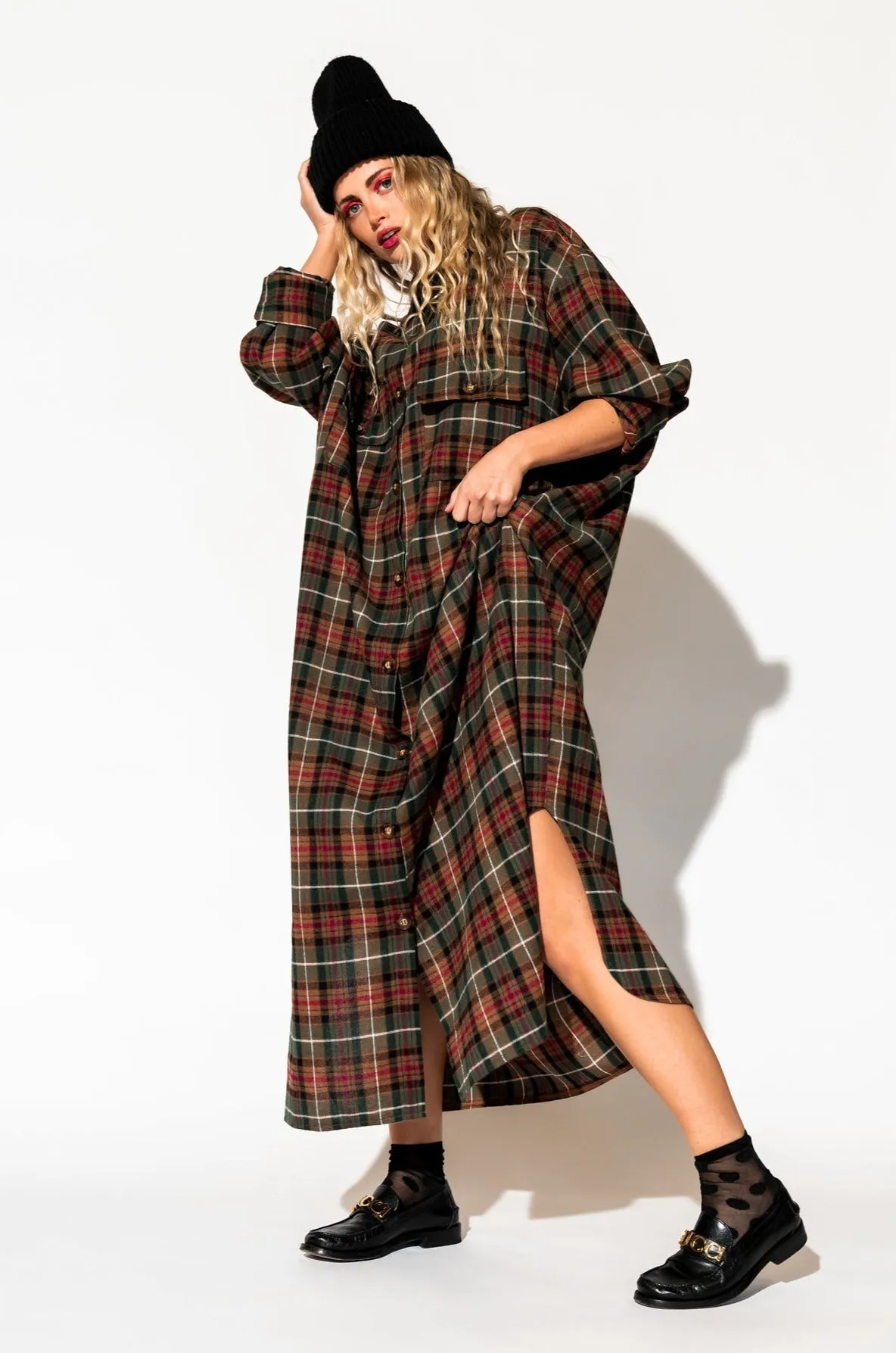 Grunge Goddess Flannel in Edgy Plaid