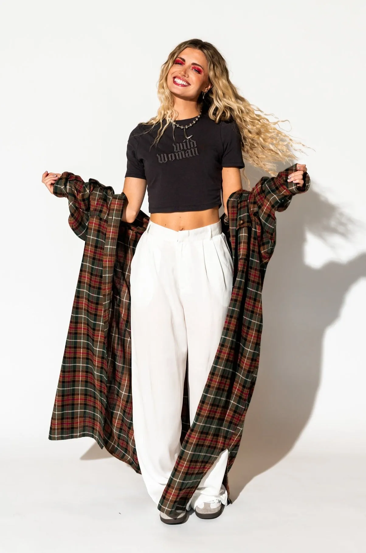 Grunge Goddess Flannel in Edgy Plaid