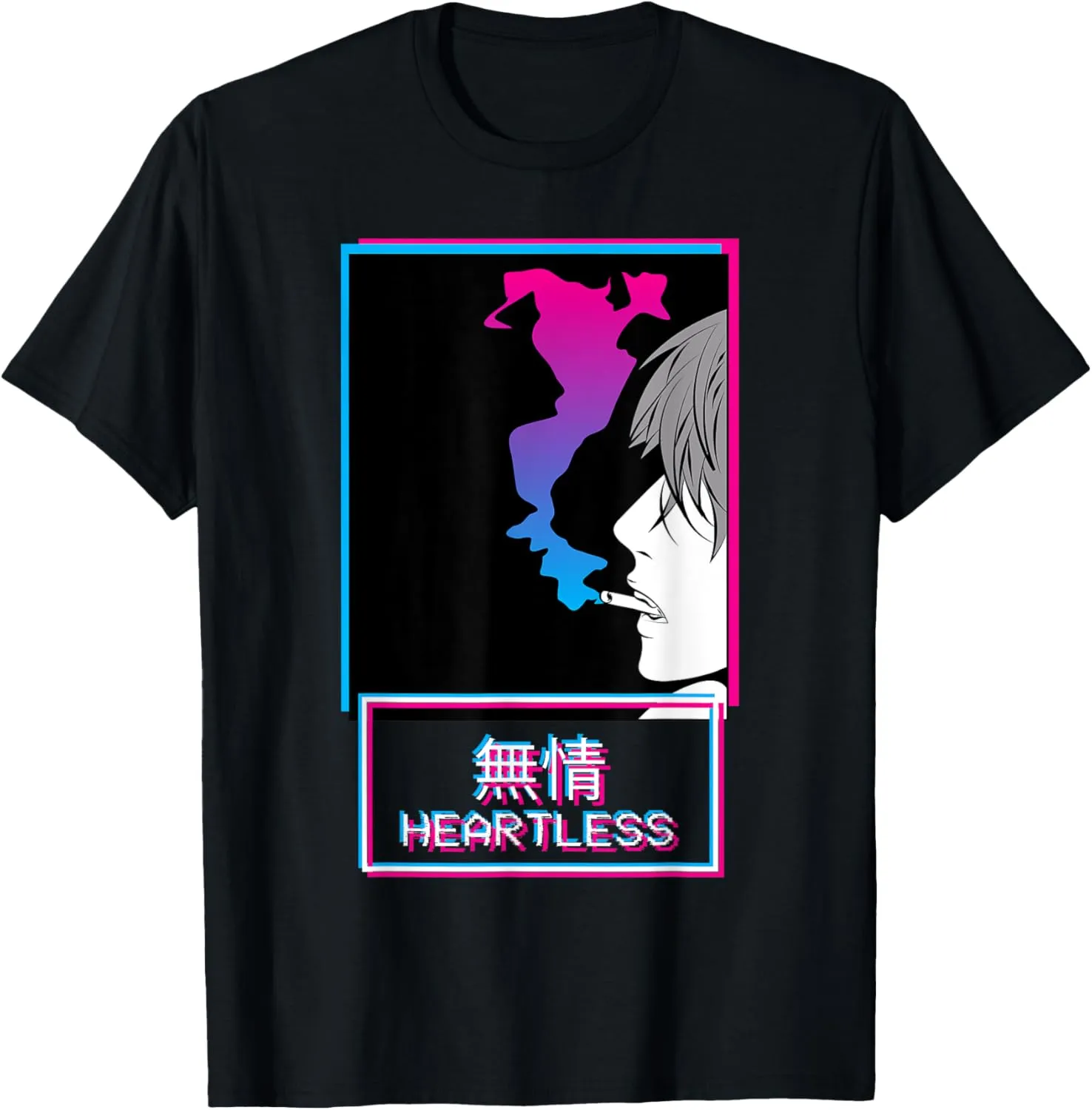 Heartless Anti-Social Anime Boy Japanese Aesthetic Vaporwave T-Shirt