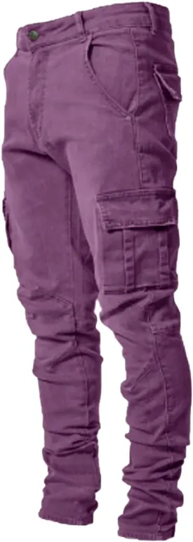 HUNGSON Men's Slim Fit Stretch Jeans Ripped Skinny Jeans for Men, Distressed Straight Leg Fashion Comfort Flex Waist Pants