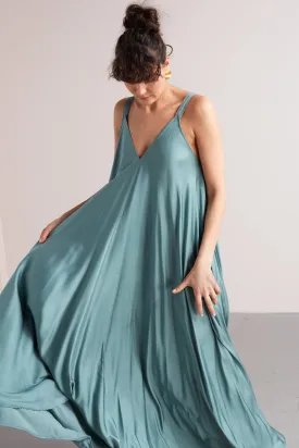 MALIA fluttering maxi dress dress in dusty blue