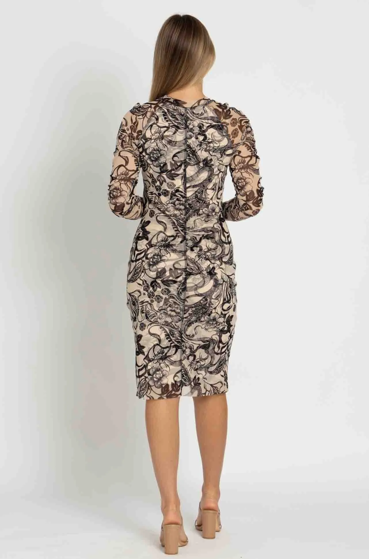 Marc Cain - Print Mesh High Neck Dress