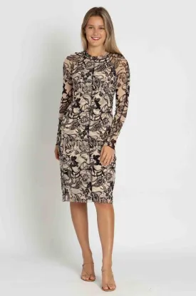 Marc Cain - Print Mesh High Neck Dress