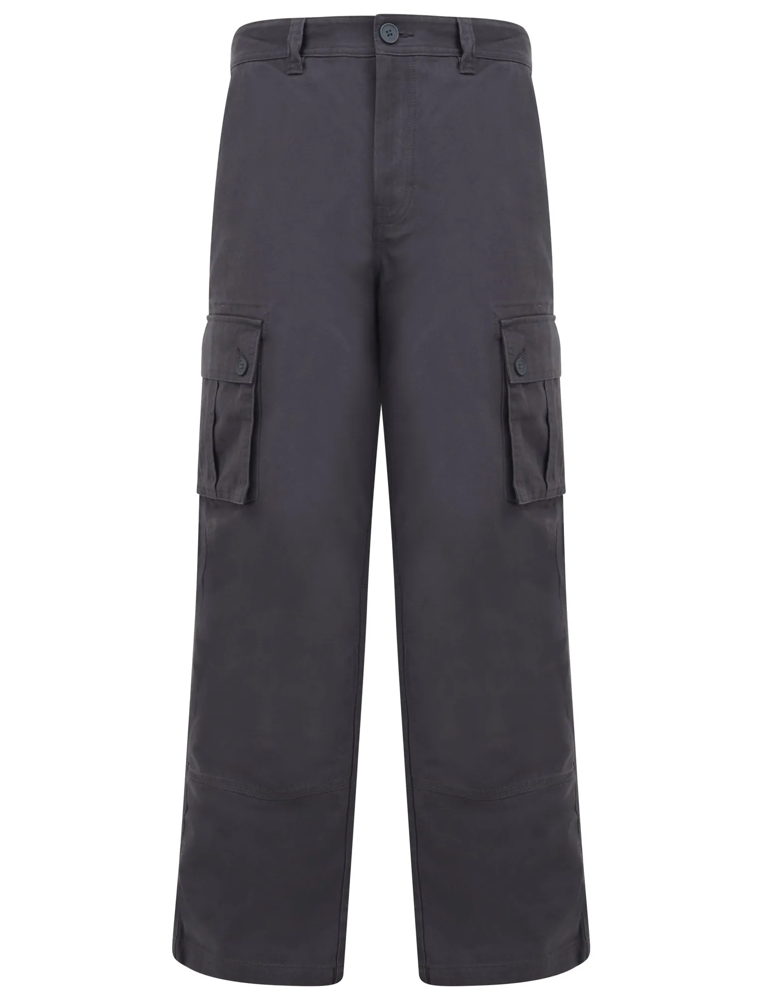 Marshland Cotton Twill Cargo Trousers In Asphalt - Tokyo Laundry