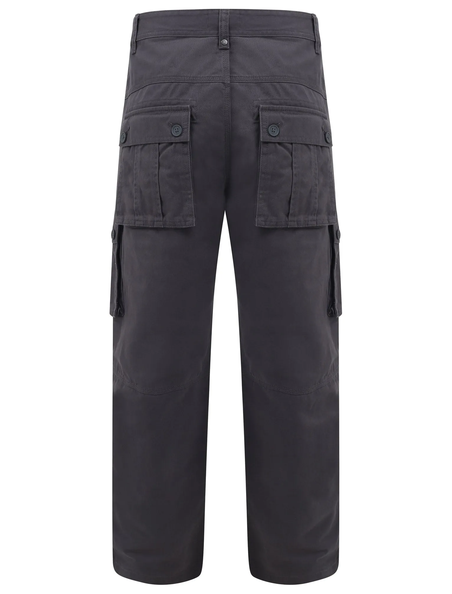 Marshland Cotton Twill Cargo Trousers In Asphalt - Tokyo Laundry