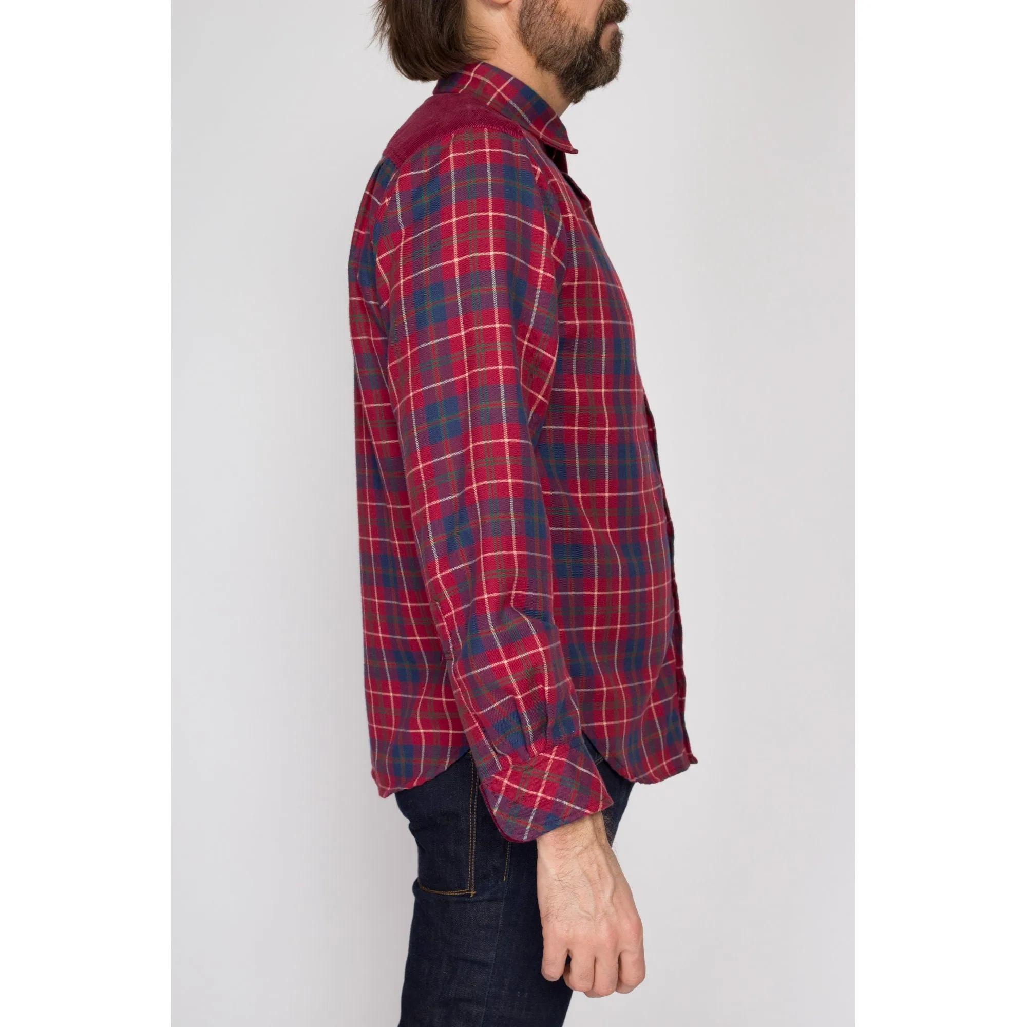 Medium 90s Hang Ten Red Plaid Flannel Shirt l