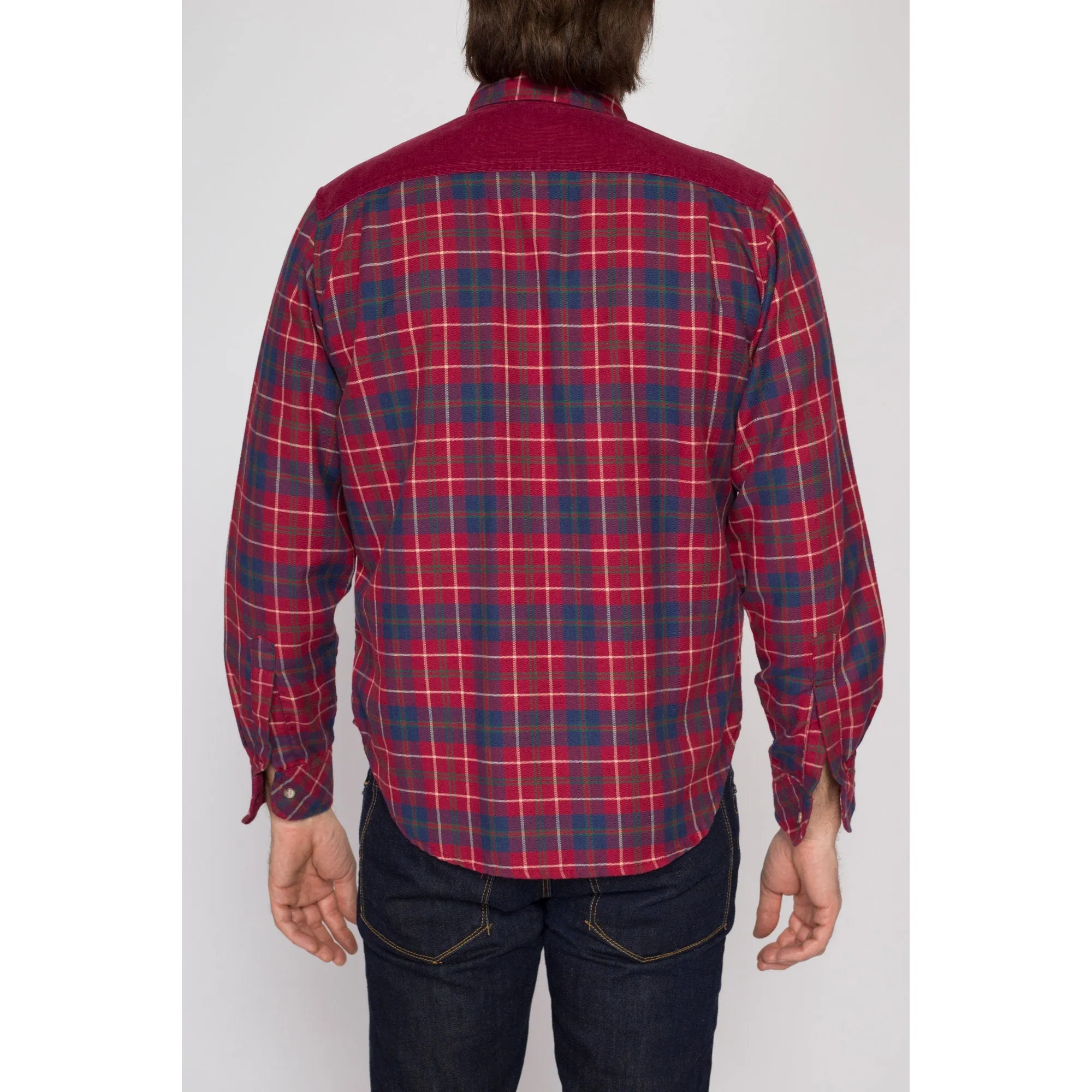 Medium 90s Hang Ten Red Plaid Flannel Shirt l