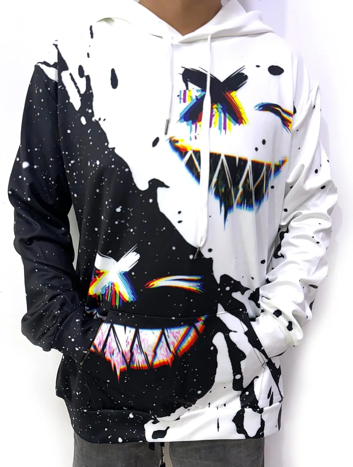 Men Women Unisex Hoodies Novelty 3D Print Graphic Hooded Pullover Sweatshirt with Pocket