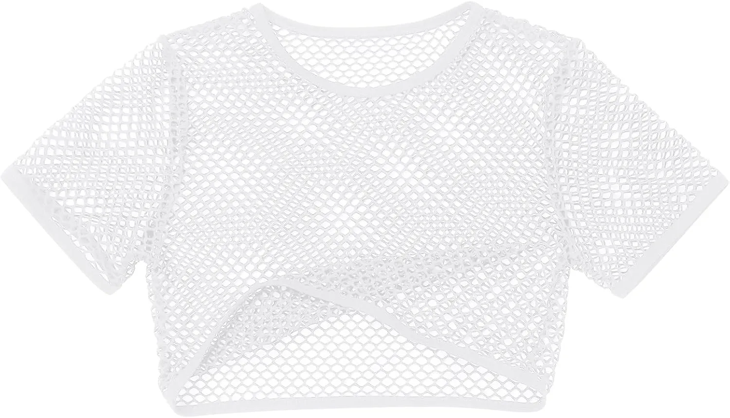 Men's Fishnet Shirts Sheer Short Sleeve Crop Top Mesh Tank Tops Rave Going Out Dance Tops