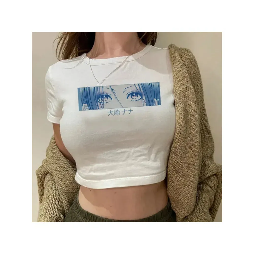 Nana Streetwear Goth Gothic Crop Top for Vintage Manga Style
