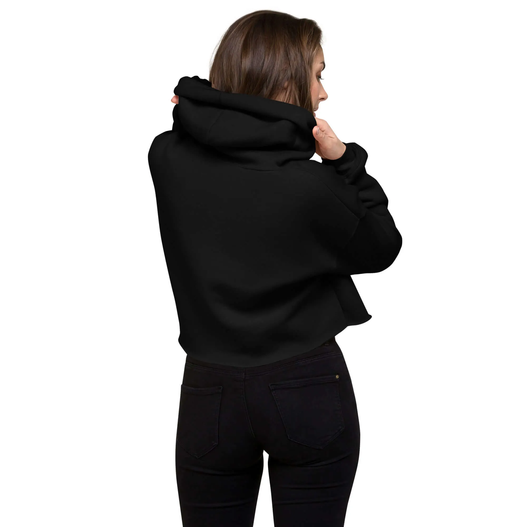 Nowhere2be Mountain Graphic Crop Hoodie
