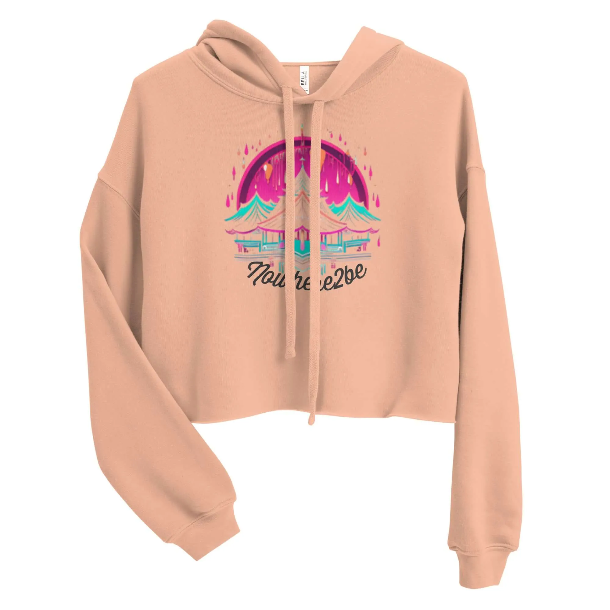 Nowhere2be Mountain Graphic Crop Hoodie