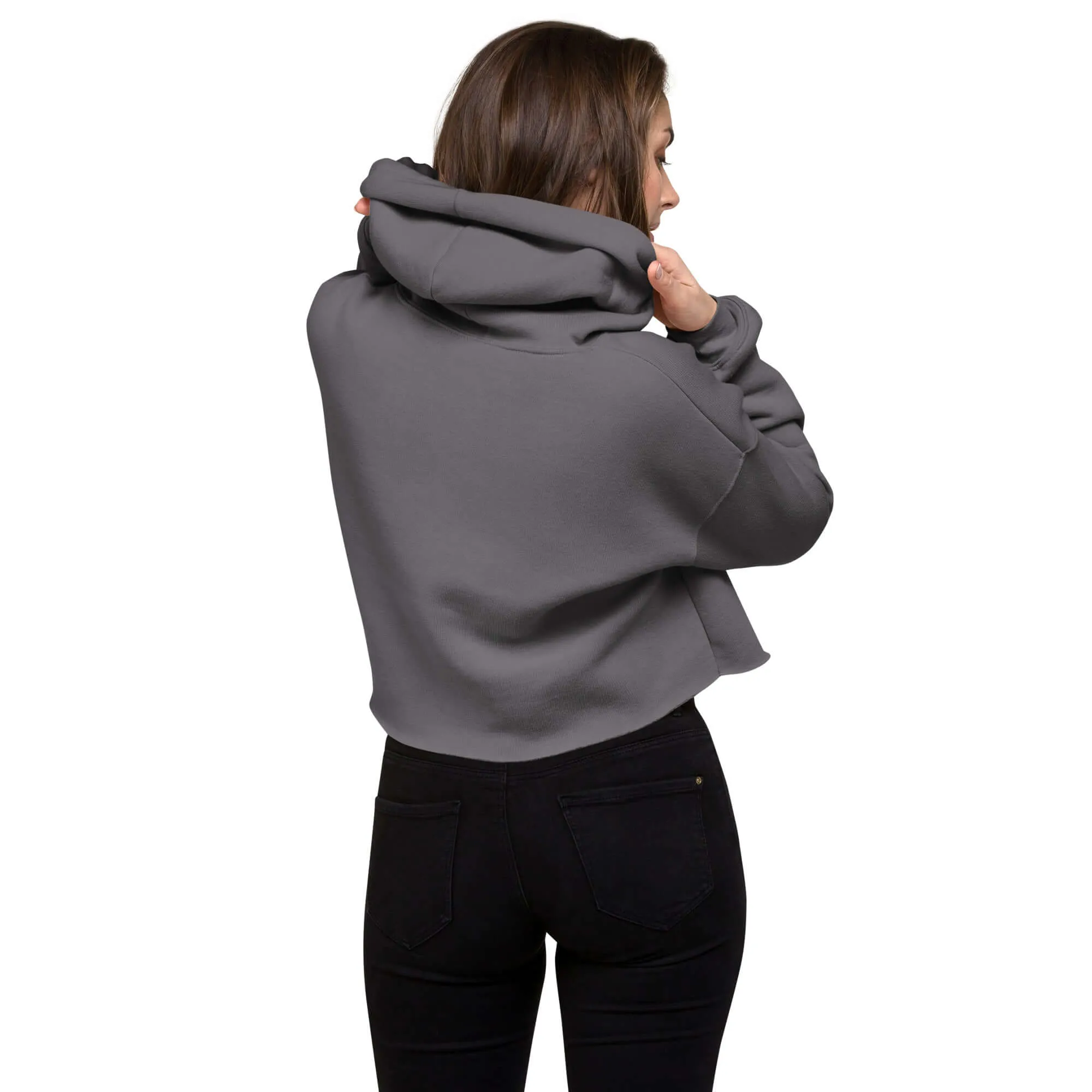 Nowhere2be Mountain Graphic Crop Hoodie