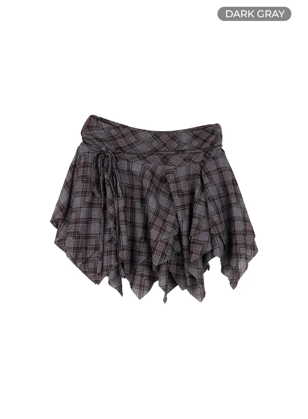 Plaid Banded Mini Skirt CS413