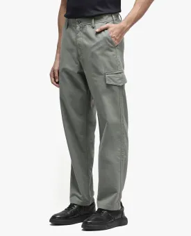 Rare Rabbit Men's Zipo Dusky Green Cotton Fabric Mid Rise Regular Fit Solid Cargo Trouser