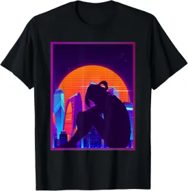 Sad Anime Girl Japanese Aesthetic Vaporwave Anime Otaku Lofi T-Shirt
