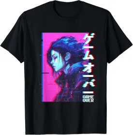 Sad Japanese Anime Girl Game Over Vaporwave Aesthetic T-Shirt