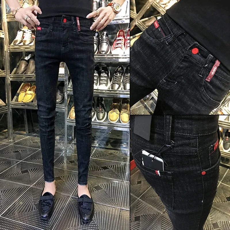 Stretch Skinny Ripped Fashion Men Slim Luxury Jeans