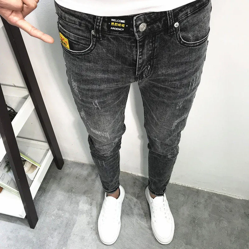 Stretch Skinny Ripped Fashion Men Slim Luxury Jeans