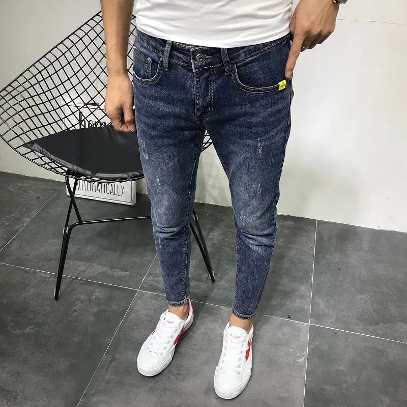 Stretch Skinny Ripped Fashion Men Slim Luxury Jeans