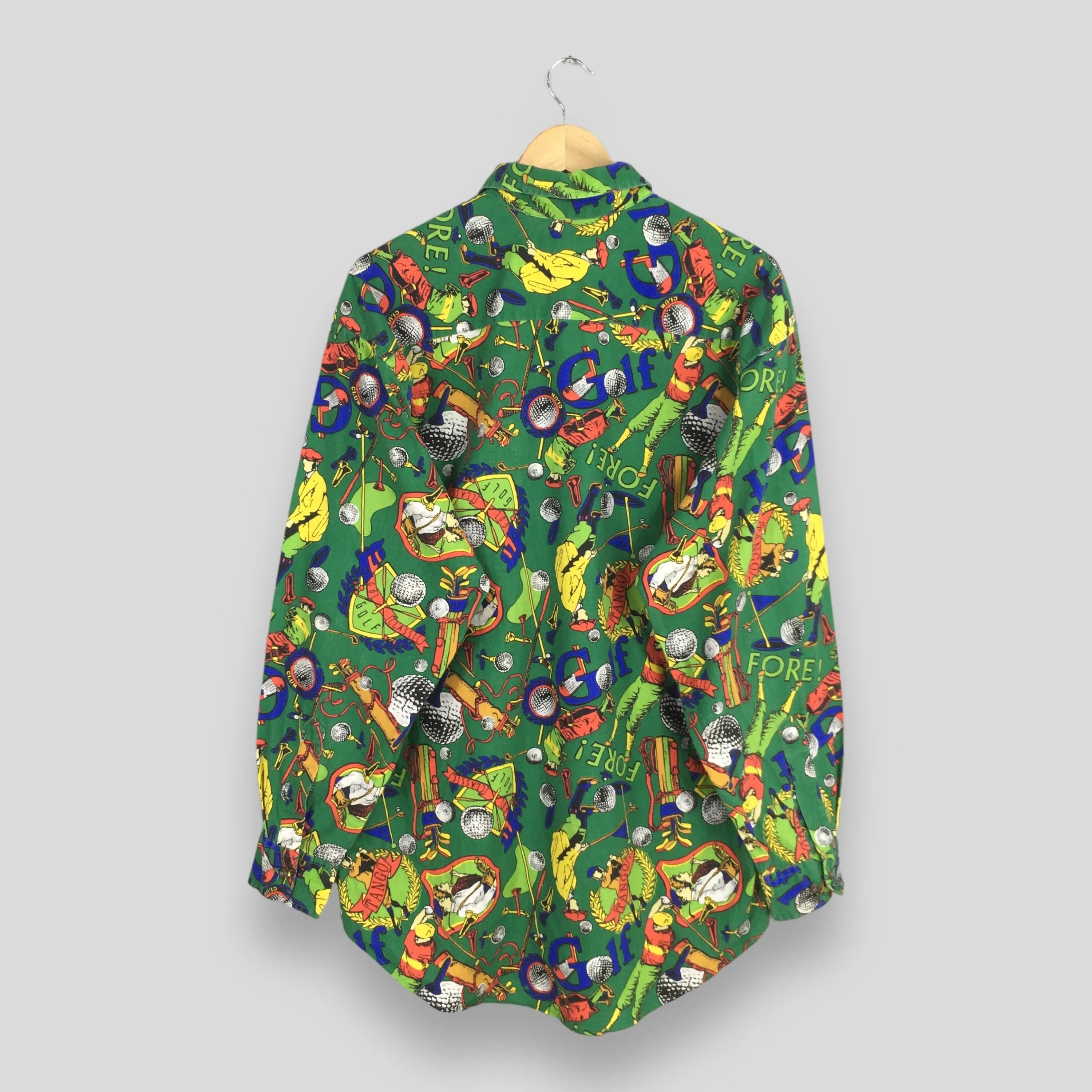 Tango Max Raab Playing Golf Funky Multicolor Shirt Large
