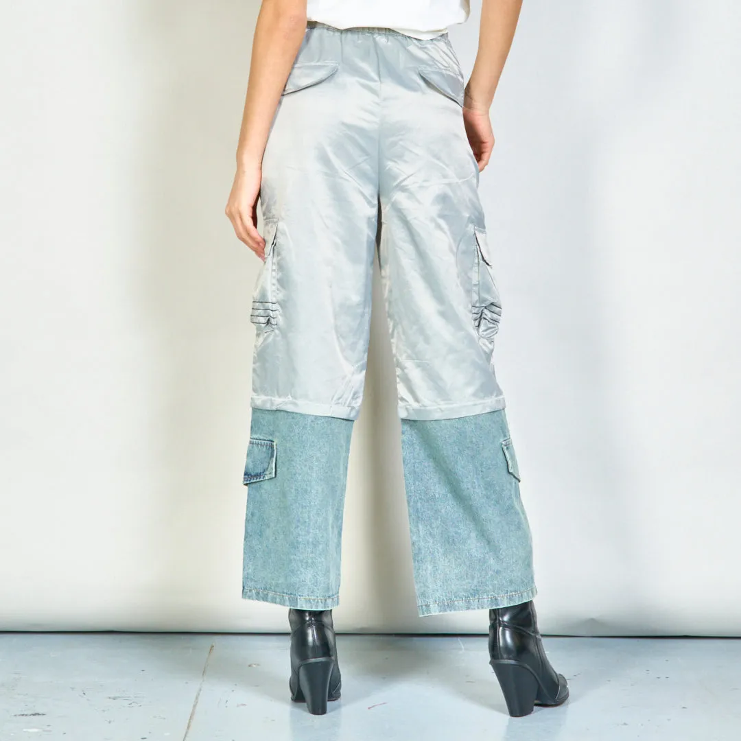 Two-tone cargo pants with sporty stripes wholesale