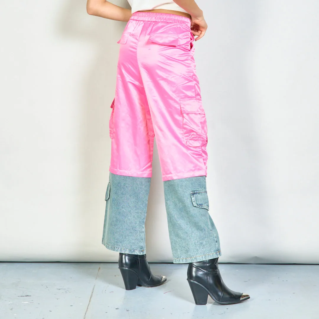Two-tone cargo pants with sporty stripes wholesale