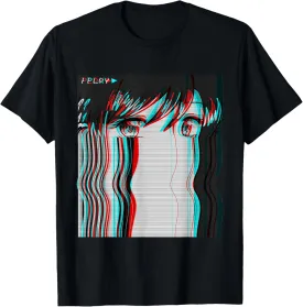 Vaporwave Aesthetic Sad Anime Girl Retro Eboy Egirl Harajuku T-Shirt