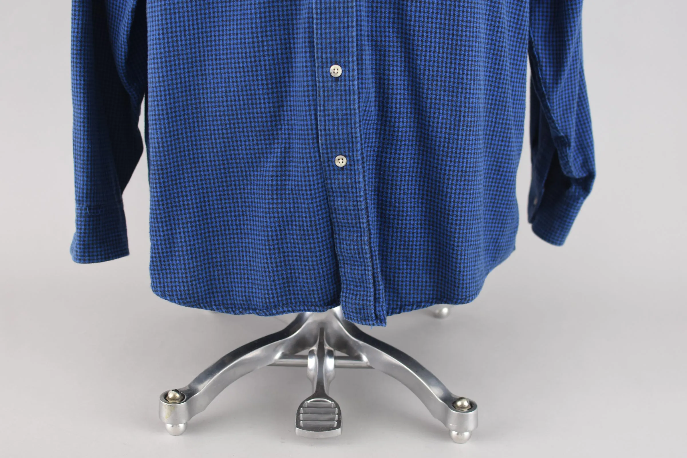 Vintage L.L. Bean Blue Checkered Flannel Shirt, Men's Extra Large