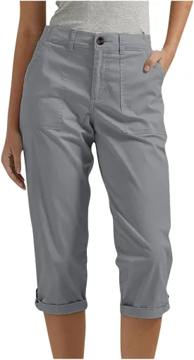 Womens Capris with Pockets Stretch Lightweight Casual Cargo Pants Rolled Hem Summer Cropped Trousers Outdoor Clothes