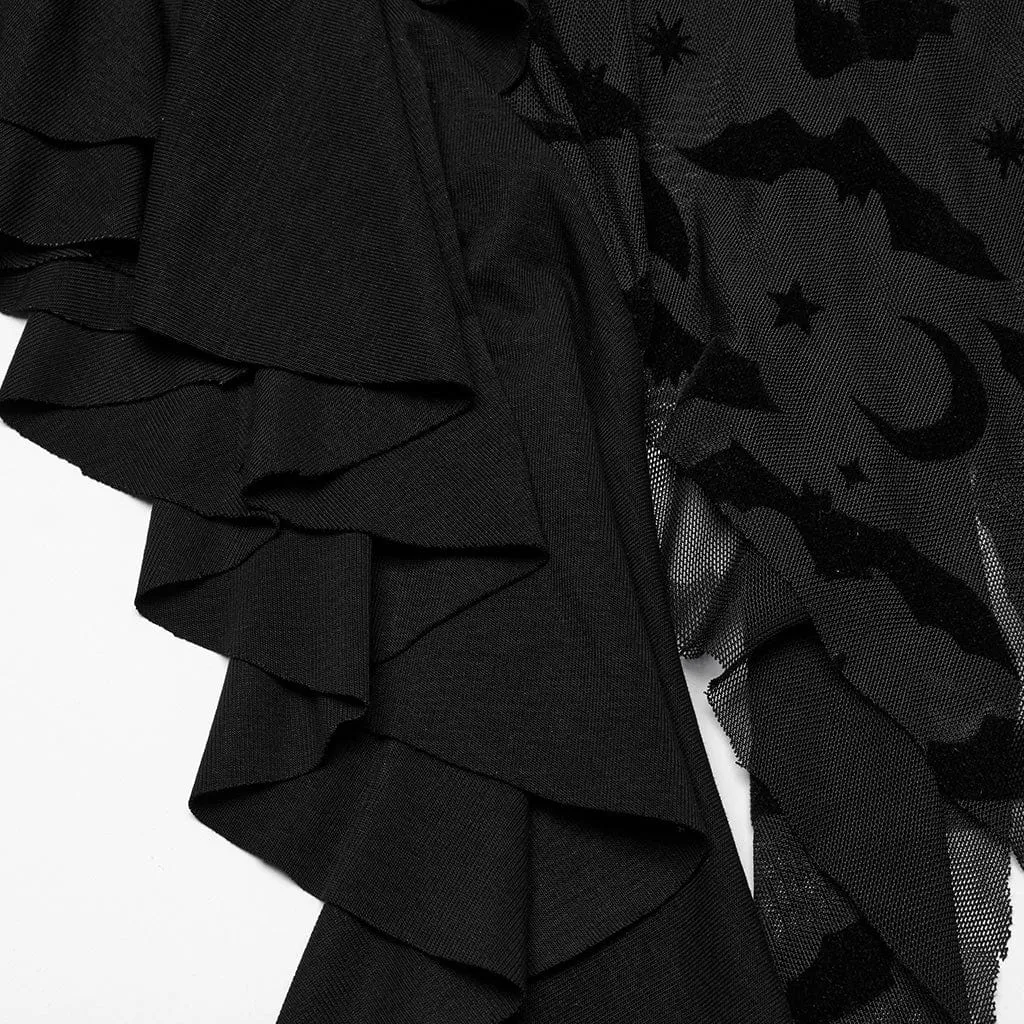 Women's Gothic Irregular Off-the-shoulder Ruffled Witch Dress