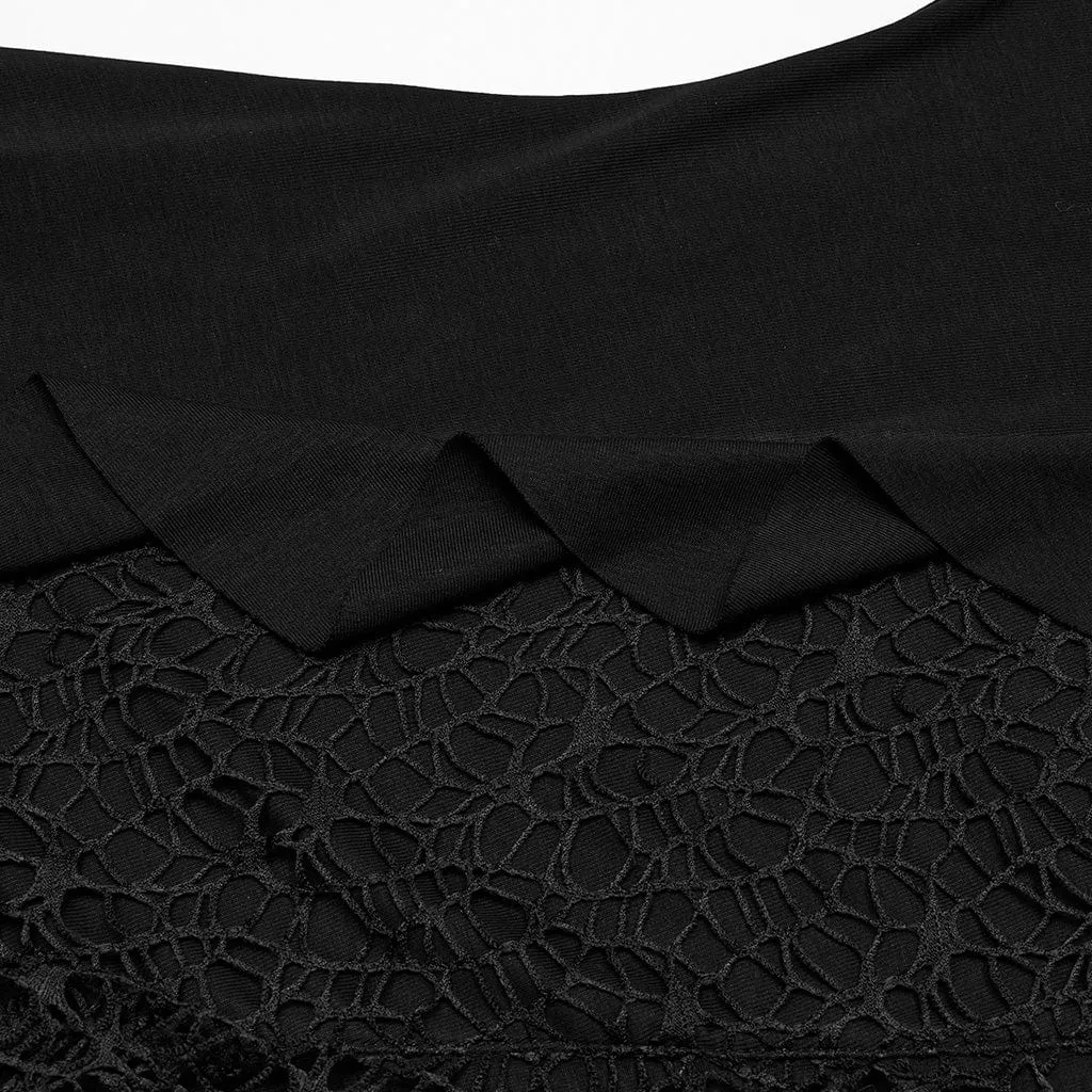 Women's Gothic Irregular Off-the-shoulder Ruffled Witch Dress