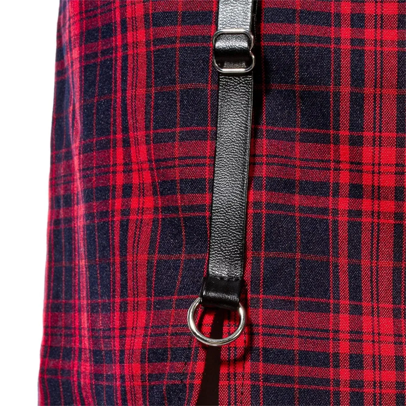 Women's Grunge Cutout Buckle Plaid Skirt