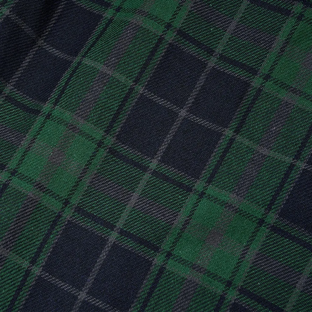 Women's Grunge High-waisted Mesh Green Plaid Short Skirt
