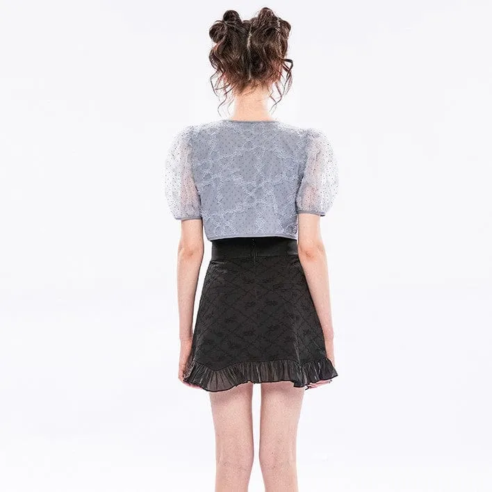 Women's Grunge High-waisted Plaid Suspender Skirt