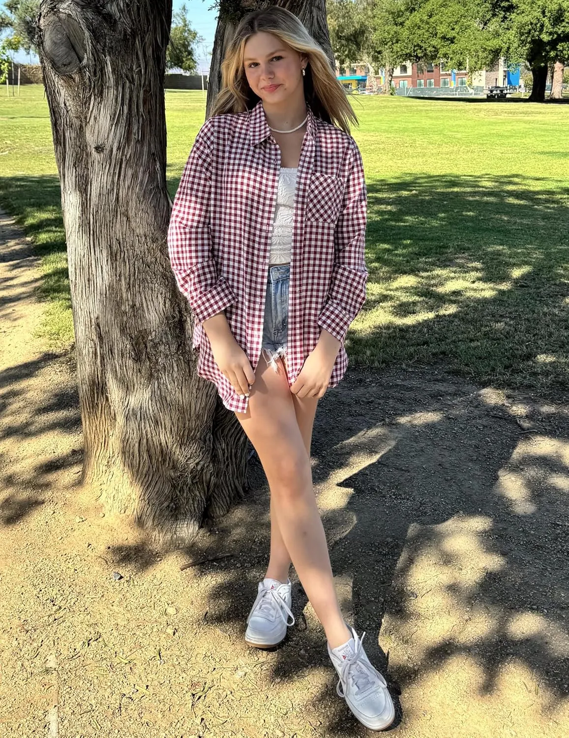 Zeagoo Long Sleeve Plaid Shirt for Women Button Down Shirts Buffalo Shackets Business Casual Blouses
