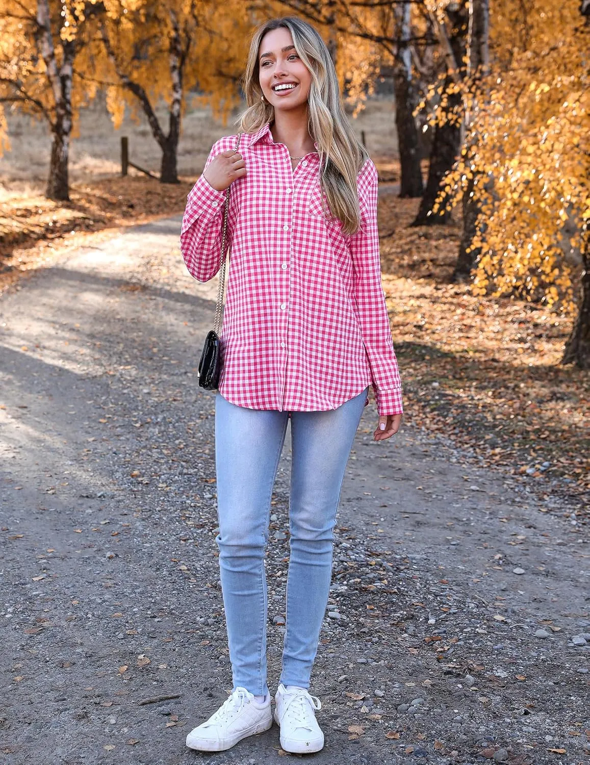 Zeagoo Long Sleeve Plaid Shirt for Women Button Down Shirts Buffalo Shackets Business Casual Blouses