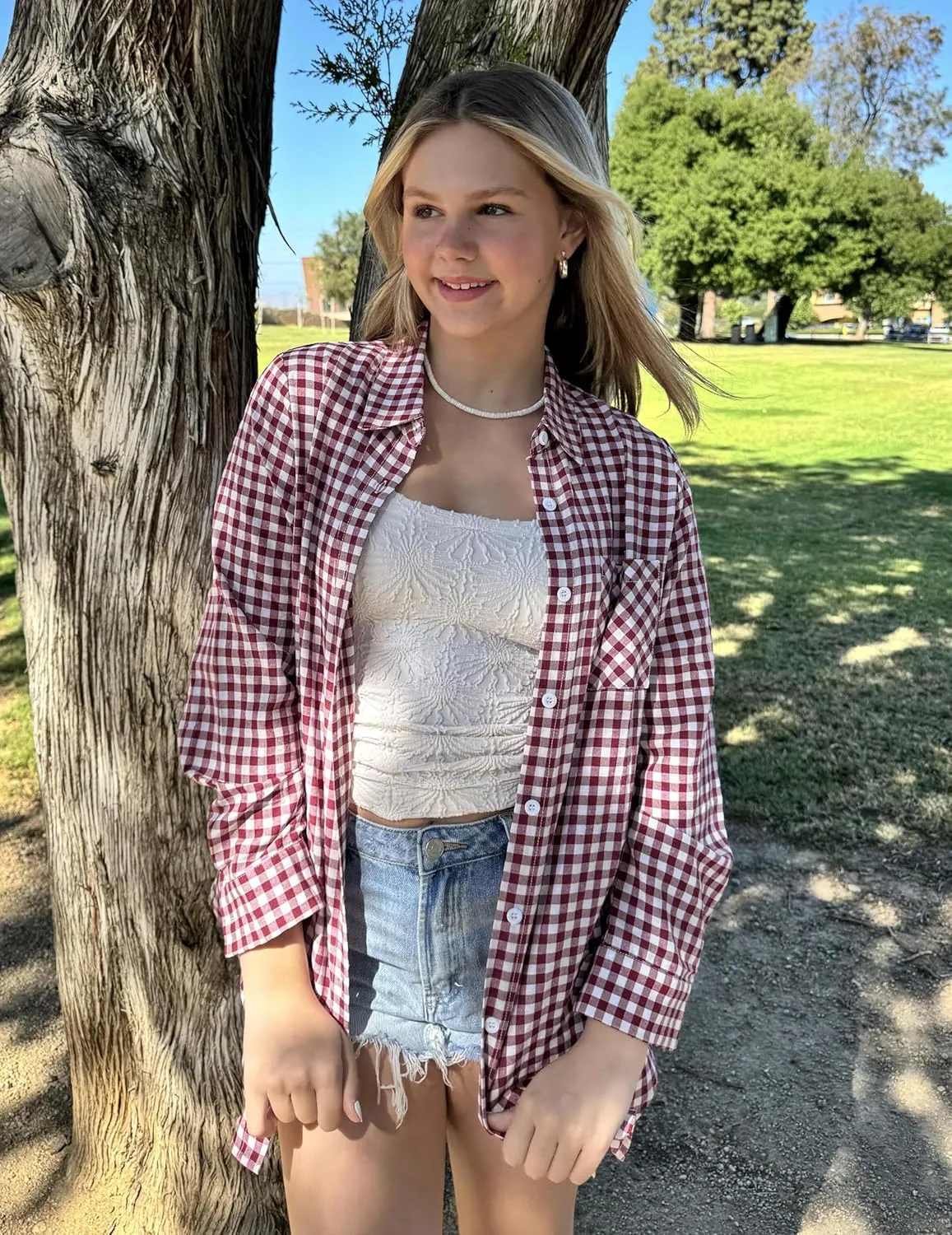 Zeagoo Long Sleeve Plaid Shirt for Women Button Down Shirts Buffalo Shackets Business Casual Blouses